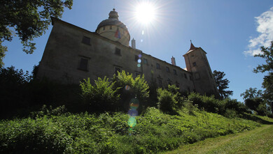 Pohled na severní křídlo od břitu Pohled na severní křídlo od břitu